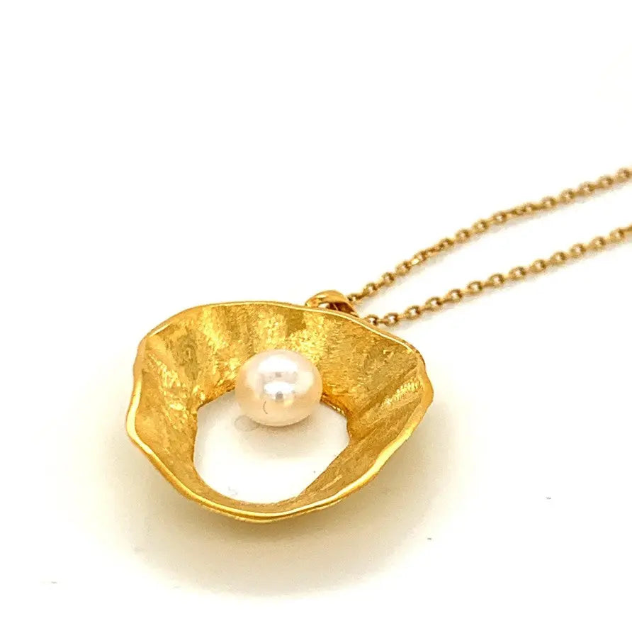 - Sea & Moon Medium Necklace, Sterling Silver with Gold Plate