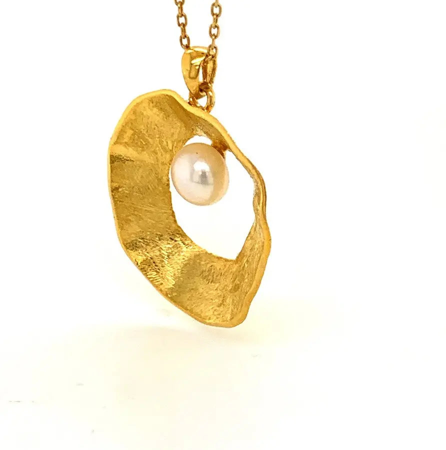 - Sea & Moon Medium Necklace, Sterling Silver with Gold Plate