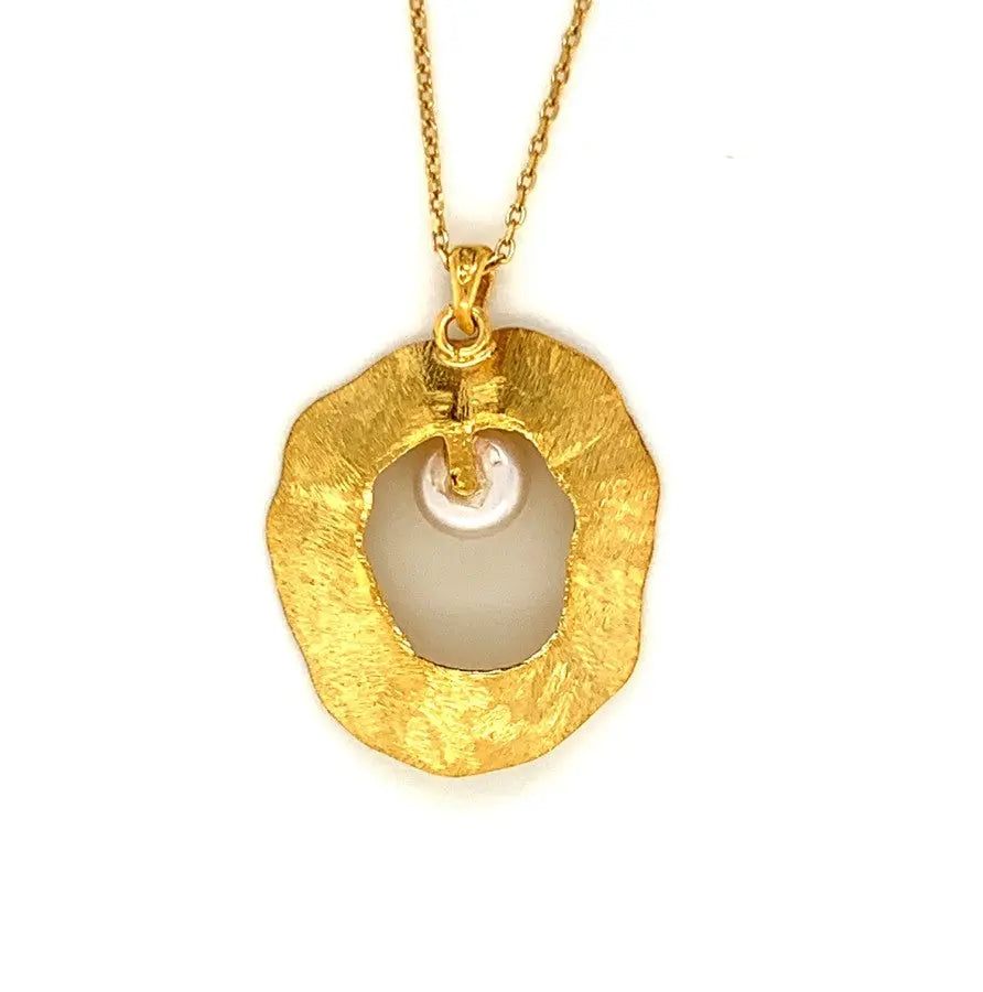 - Sea & Moon Medium Necklace, Sterling Silver with Gold Plate