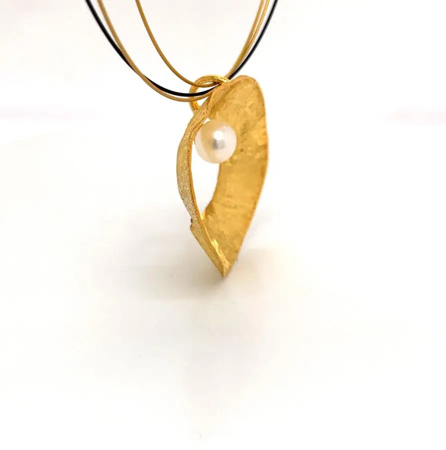 - Sea & Moon Large Necklace, Sterling Silver with Gold Plate