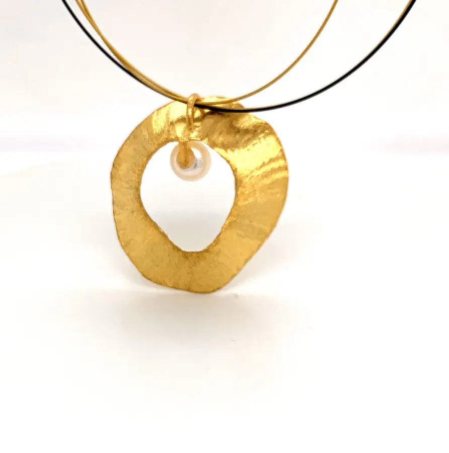 - Sea & Moon Large Necklace, Sterling Silver with Gold Plate