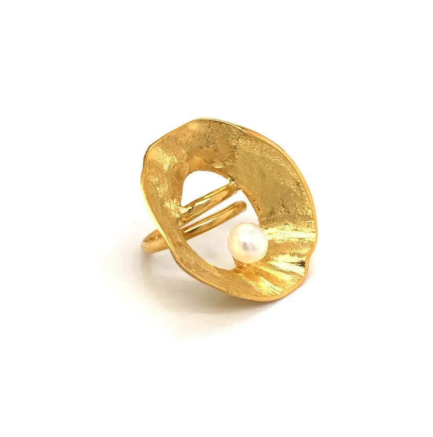 - Sea & Moon Medium Ring, Sterling Silver with Gold Plate