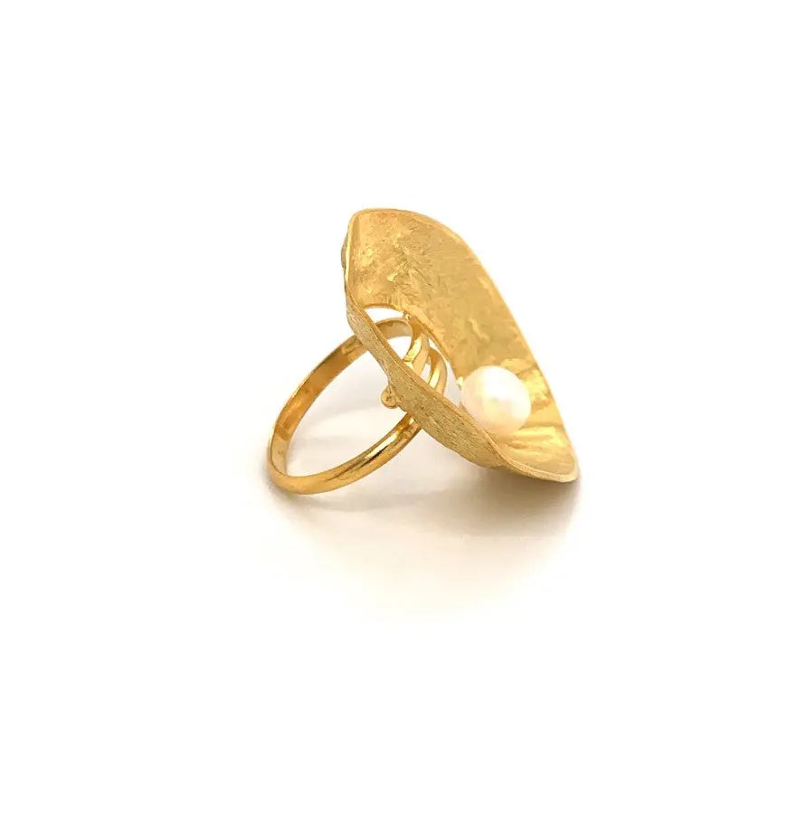 - Sea & Moon Medium Ring, Sterling Silver with Gold Plate