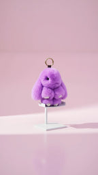 Mini Plush Fluffy Bunny Rabbit Key Ring & Bag Charm
