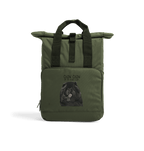 Black Chow Chow Chic: Aloof Floof Roll-Top Backpack