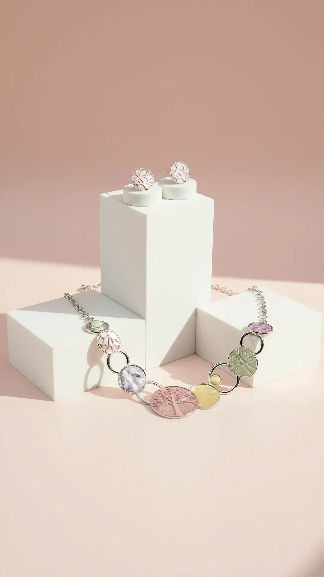 Abstract Tree Of Life Necklace & Earrings Set