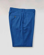 Cobalt Blue Tailored Wool Blend Trousers