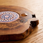Olive Wood Rustic Ceramic Coaster