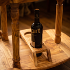 Luxury Solid Olive Wood Bar Cart | Handcrafted Rolling Wine & Beverage Serving Trolley