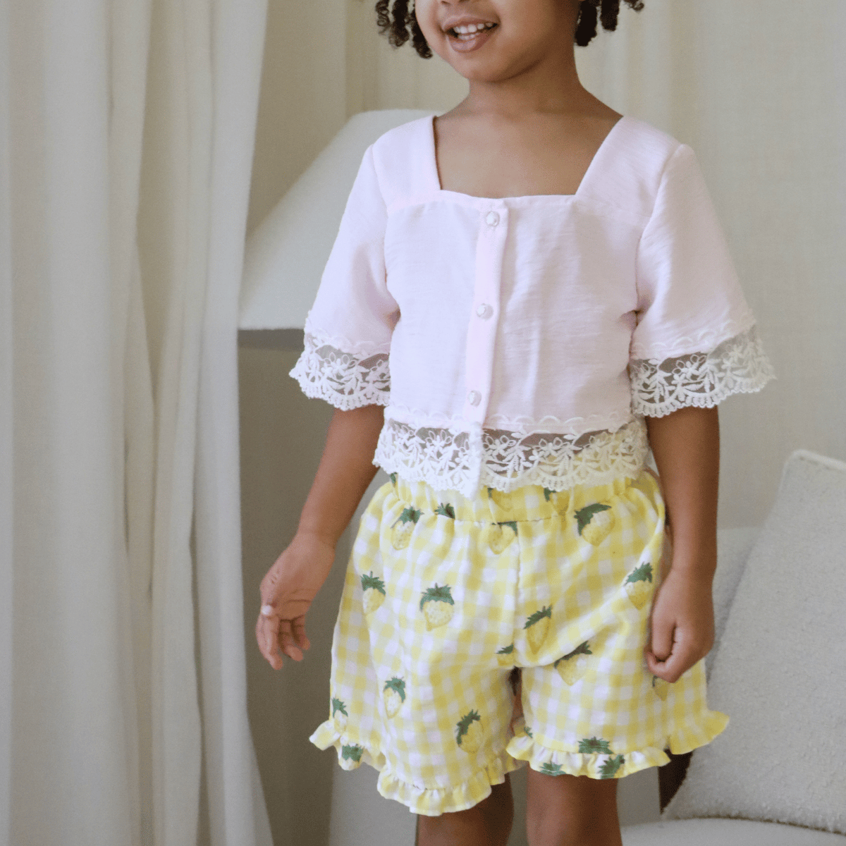 Lace Trim Crop Tops