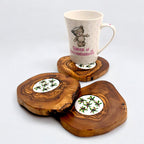 Olive Wood Rustic Ceramic Coaster