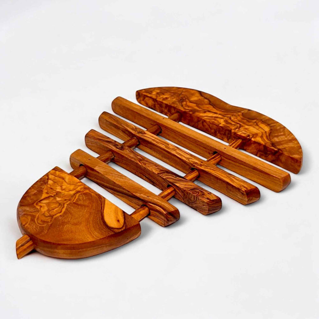 Handcrafted  Olive Wood Trivet (21x18 cm) | Hot Pad