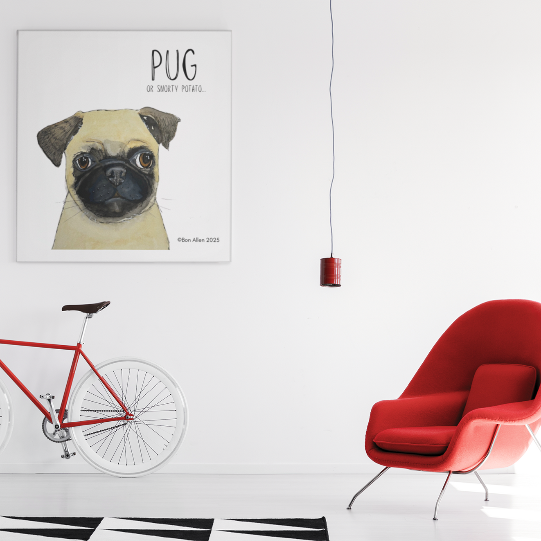 Portrait of a Snorty Potato – The Pug Art You Never Knew You Needed