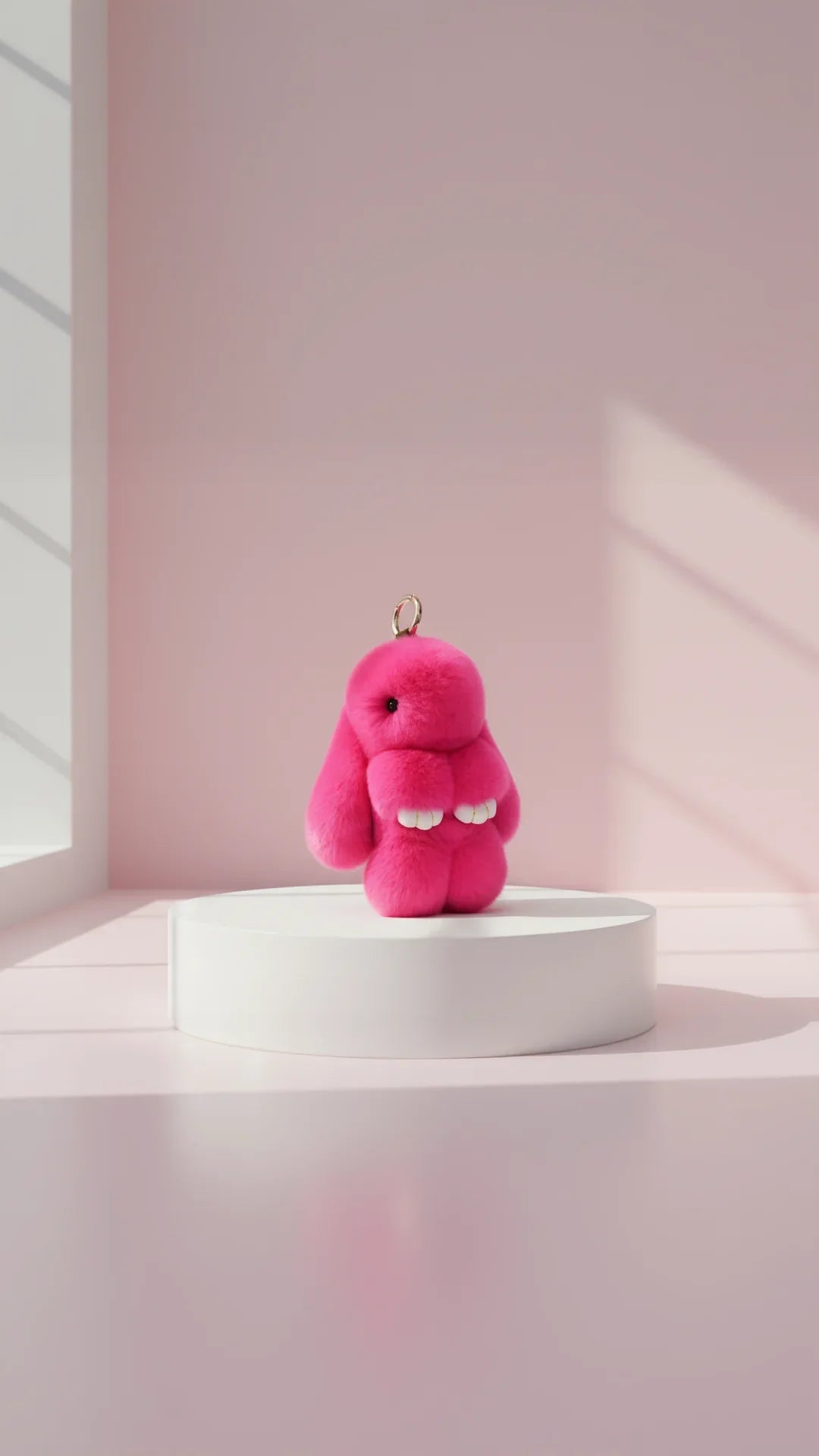 Plush Fluffy Bunny Rabbit Key Ring & Bag Charm