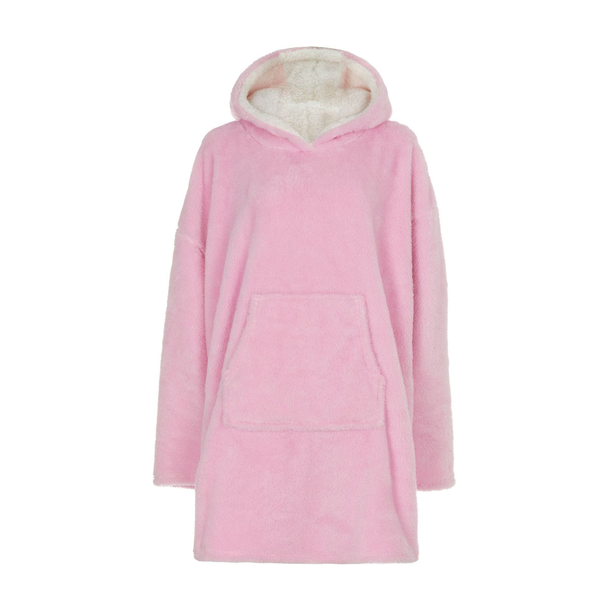 Ladies Fleece-Lined Oversized Hoodie: Snuggle Blanket with Sleeves & Pocket