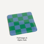 Oceanside 10cm Chequered Fused Glass Coaster