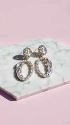 Oval Drop & Dangle Crystal Earrings