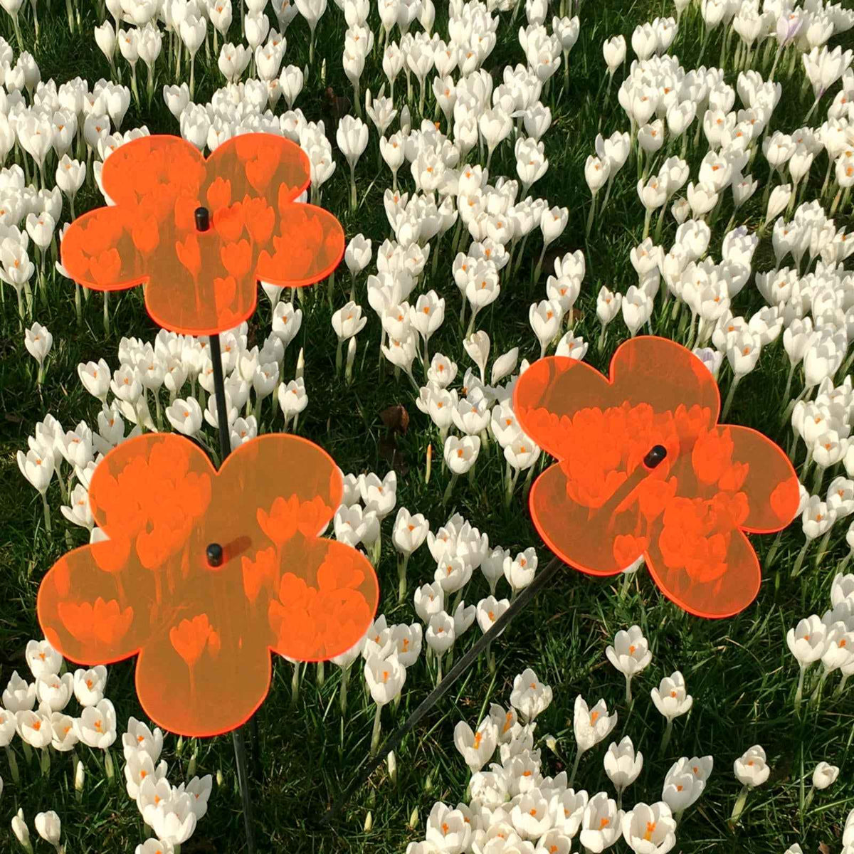 Large Garden Decor Ornaments Set of 3 'Blossoms'