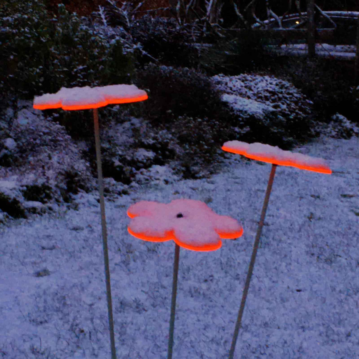 Large Garden Decor Ornaments Set of 3 'Blossoms'