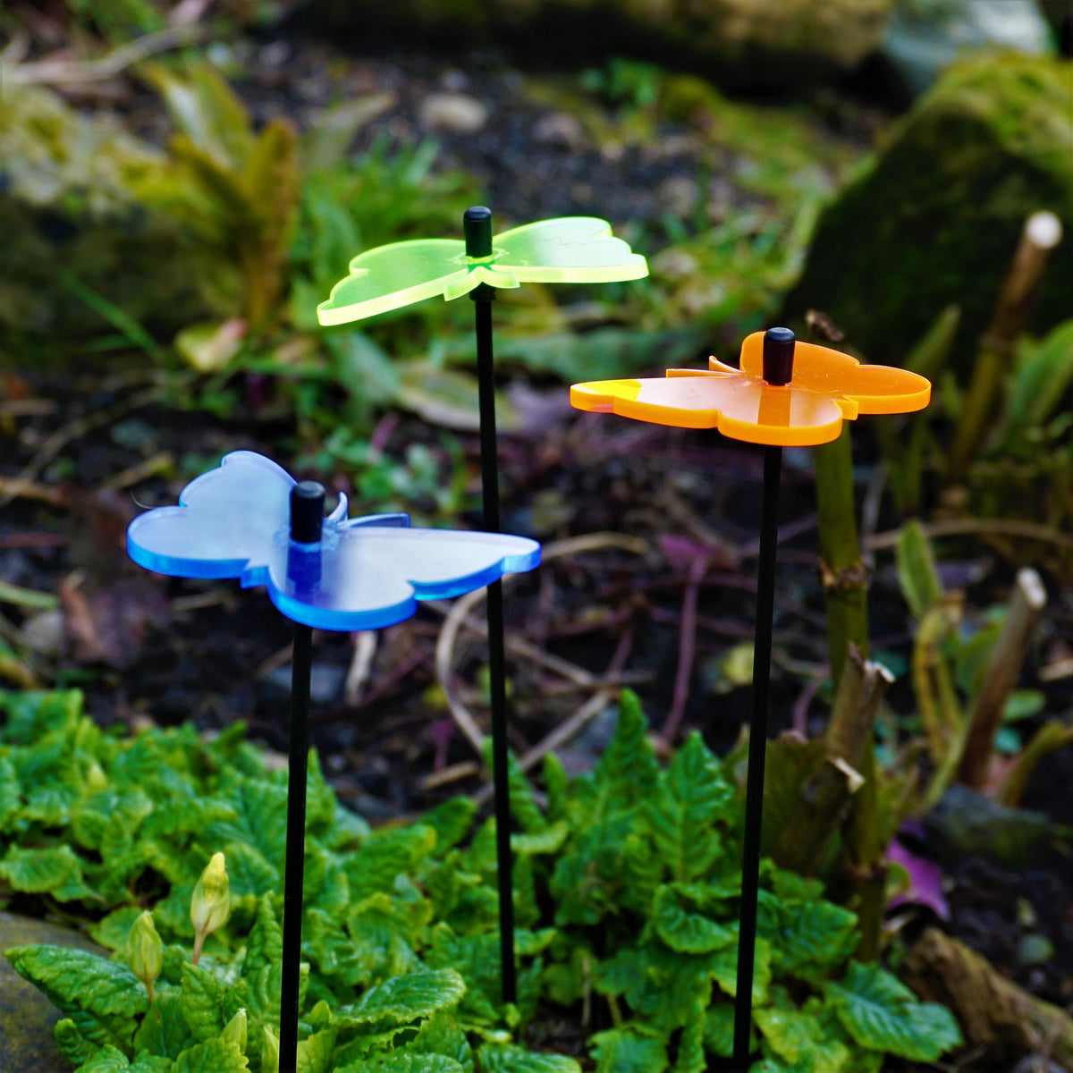 Small Garden Décor Ornaments Set of 3 'Gatekeeper Butterfly'
