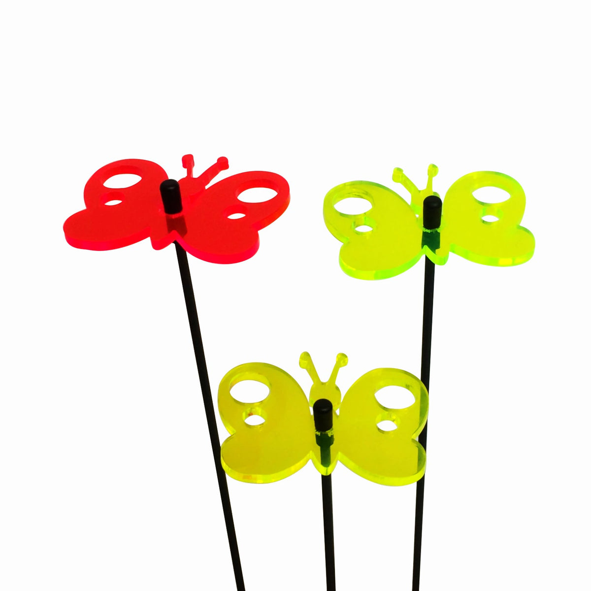 Small Garden Décor Ornaments Set of 3 'Peacock Butterfly'