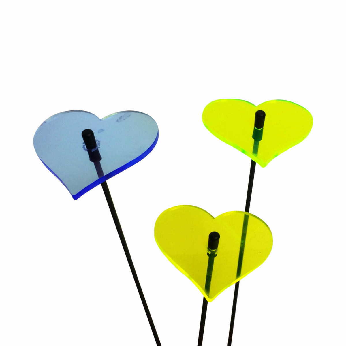 Small Garden Décor Ornaments Set of 3 'Heart'