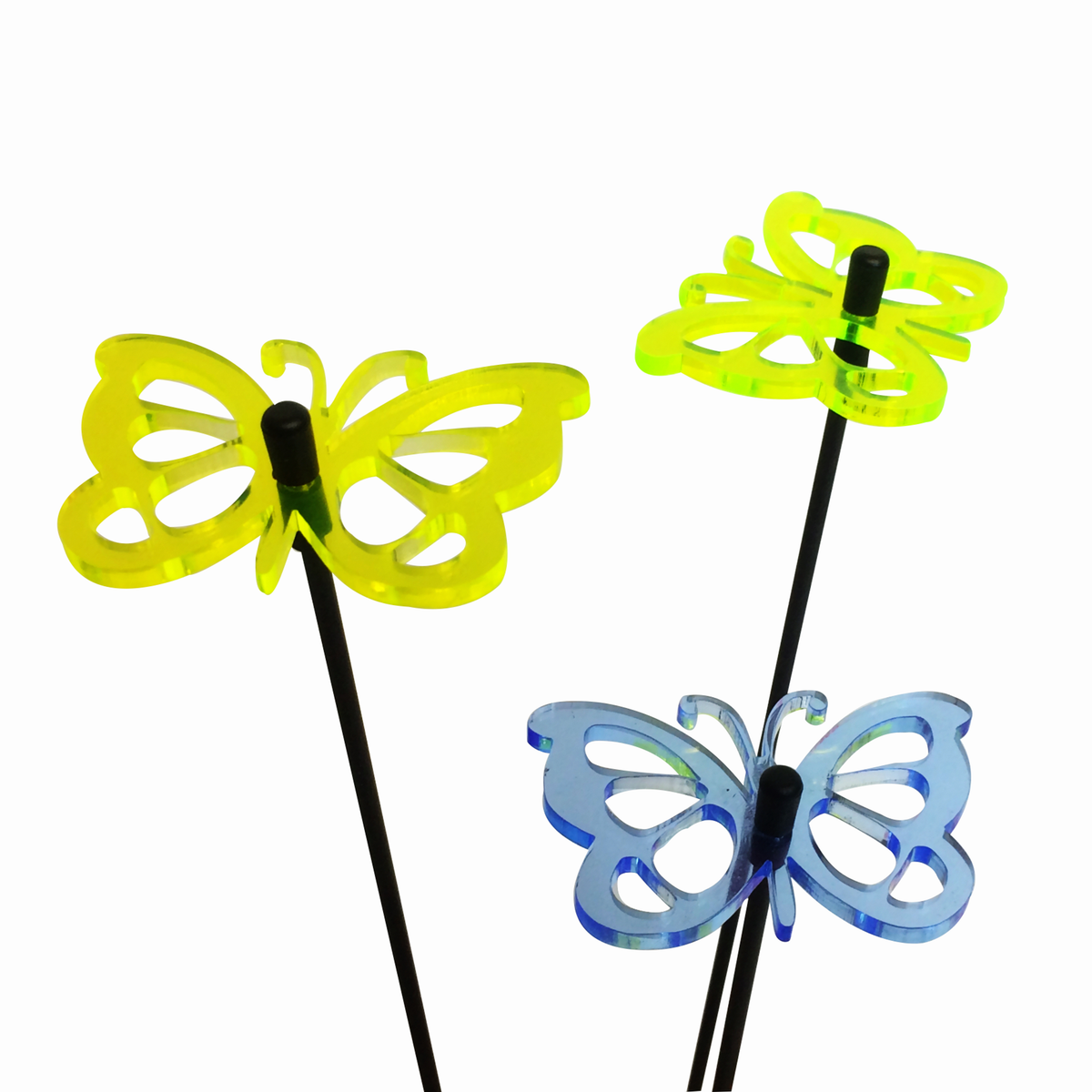 Small Garden Décor Ornaments Set of 3 'Comma Butterfly'