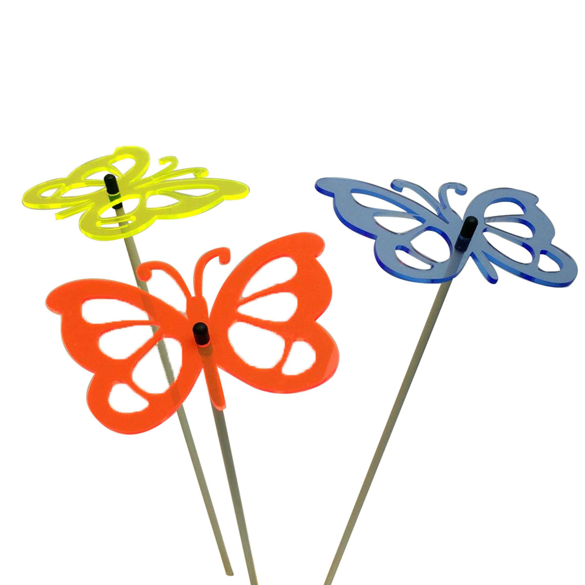 Large Garden Décor Ornaments Set of 3 'Comma Butterflies'