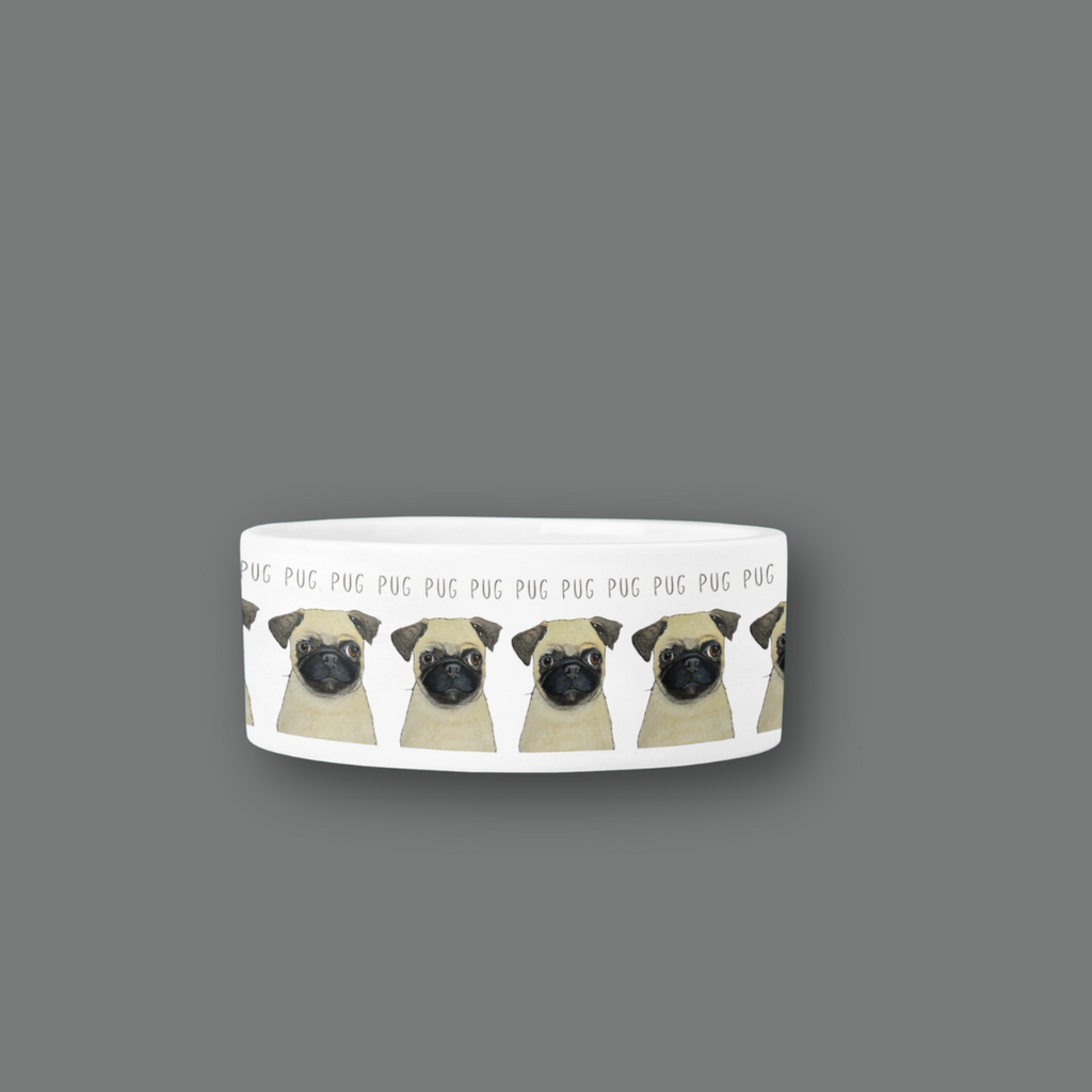 Pug Perfection: The High-End Ceramic Dog Bowl for Snorty Royals!