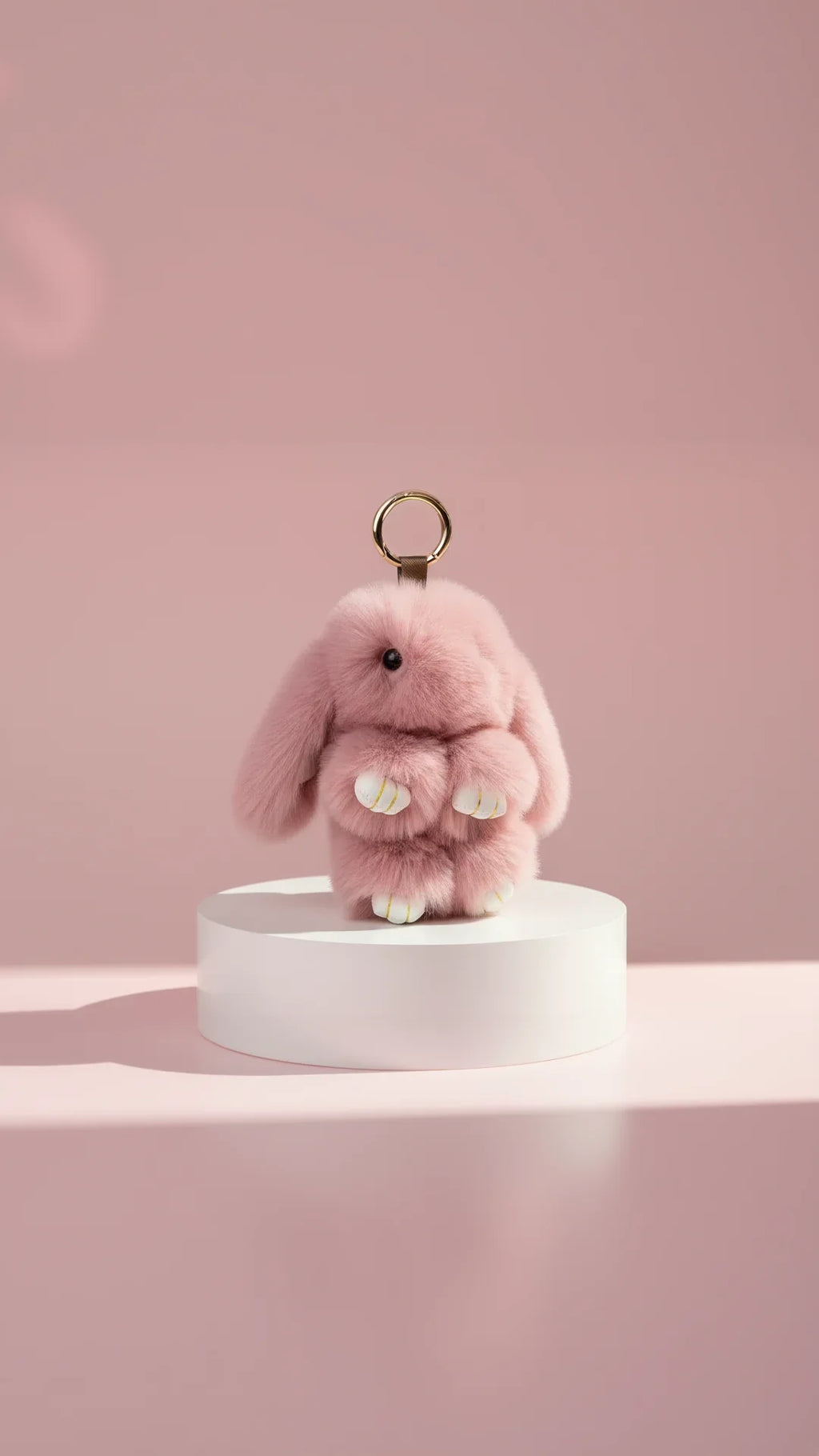 Plush Fluffy Bunny Rabbit Key Ring & Bag Charm
