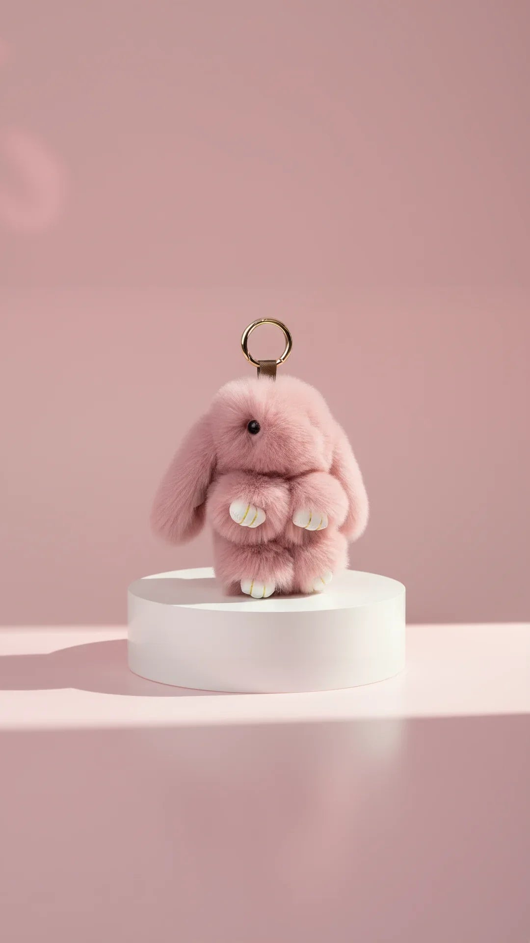 Plush Fluffy Bunny Rabbit Key Ring & Bag Charm