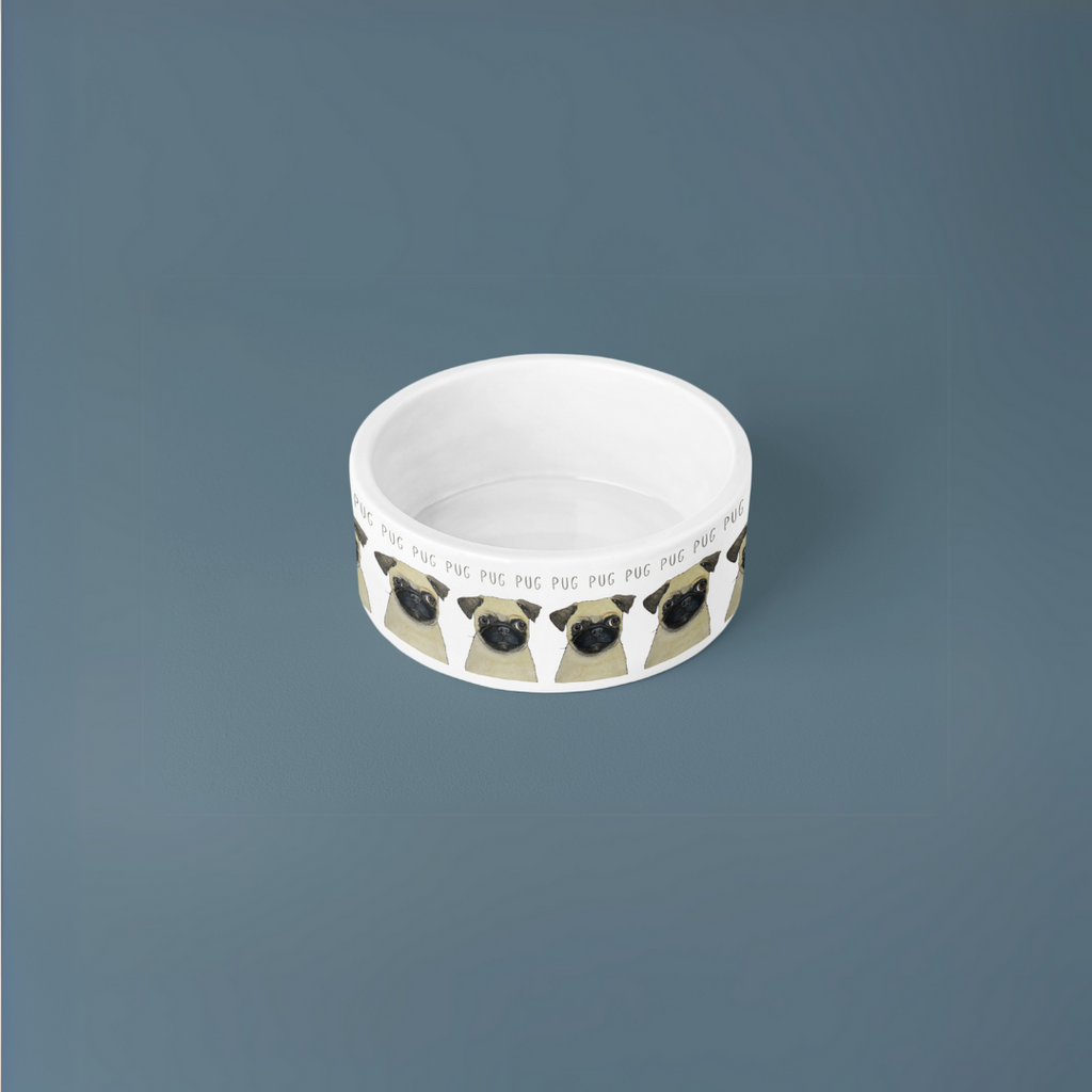 Pug Perfection: The High-End Ceramic Dog Bowl for Snorty Royals!