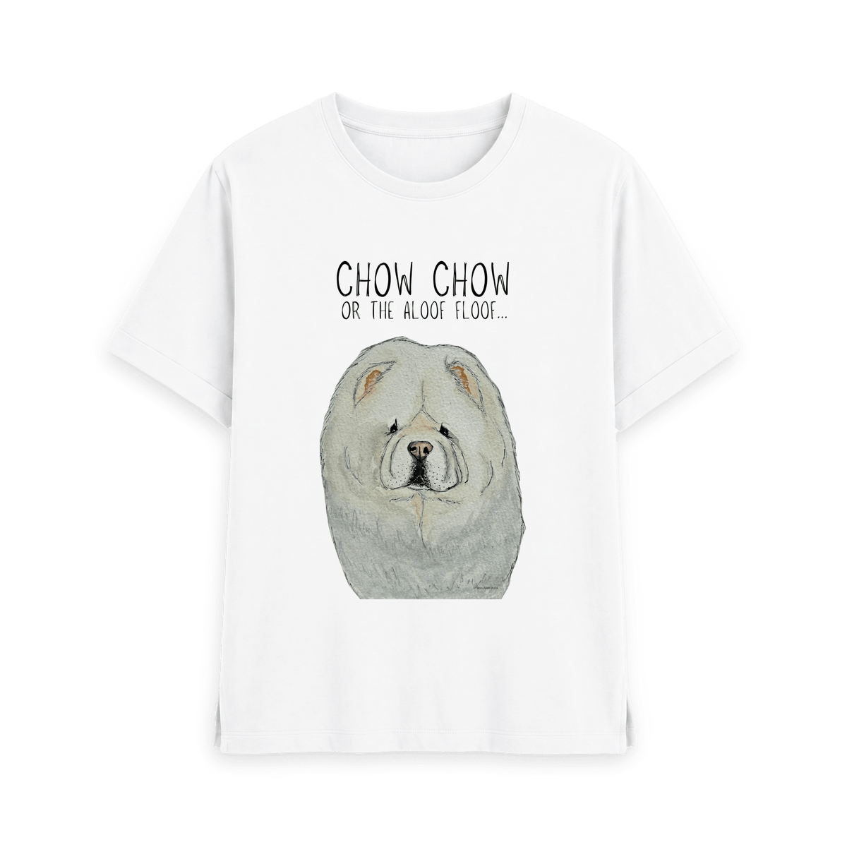 Embrace the Aloof Floof: Cream Chow Chow Women’s Relaxed Fit T-Shirt