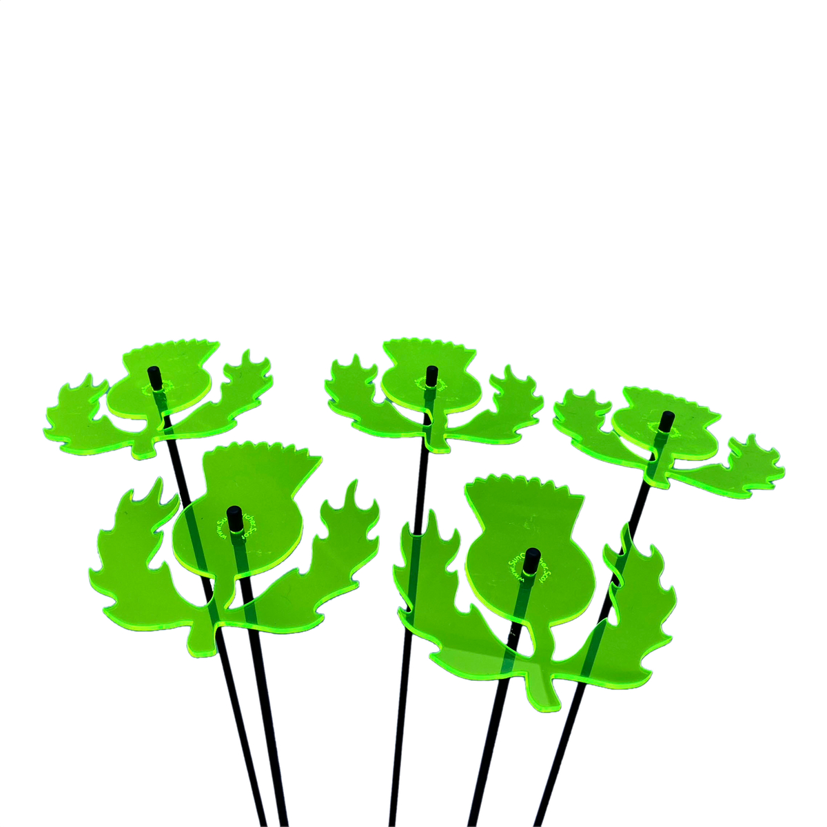 Large Garden Décor Ornaments Set of 5 'Scottish Thistles'