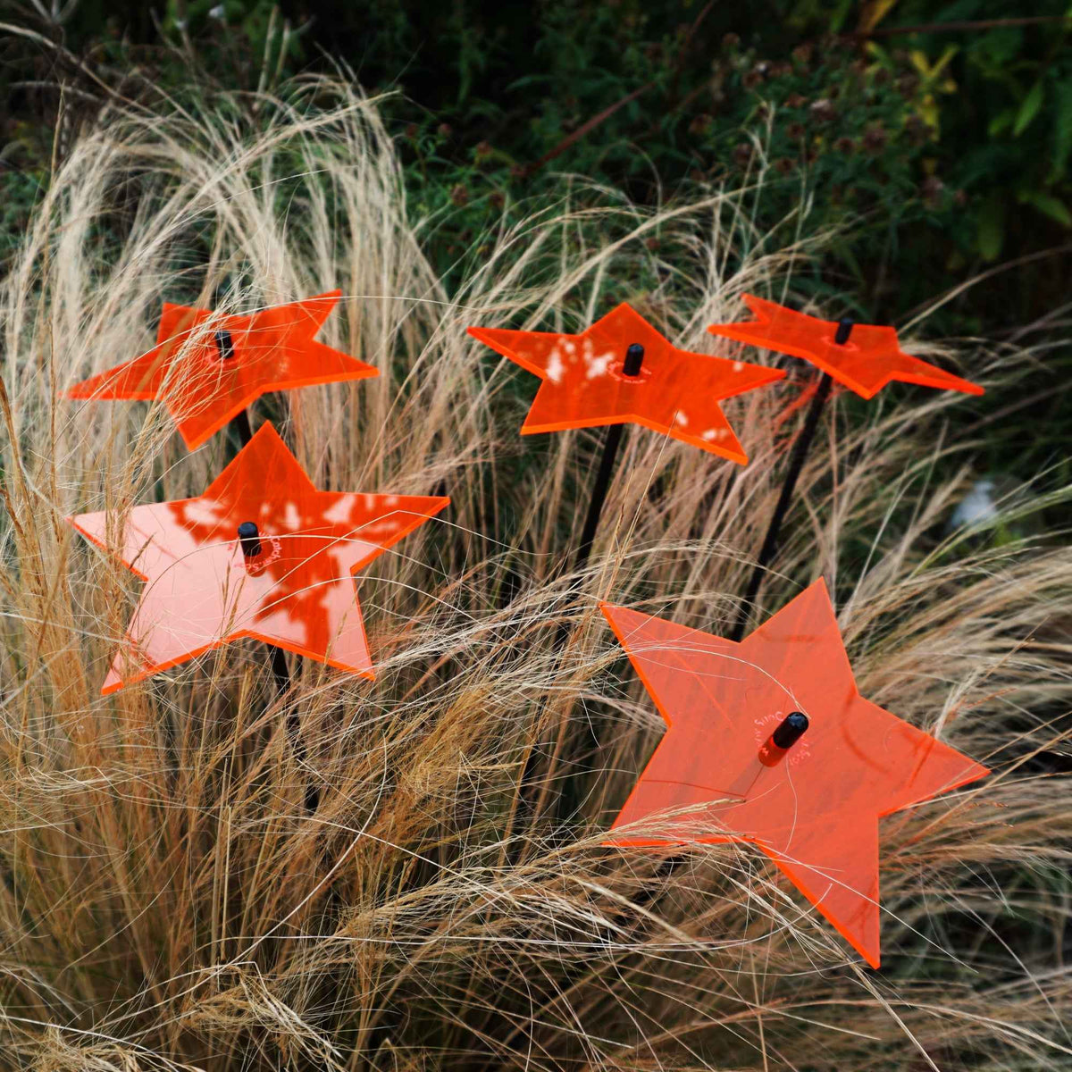 Large Garden Décor Ornaments Set of 5 'Shining Stars'