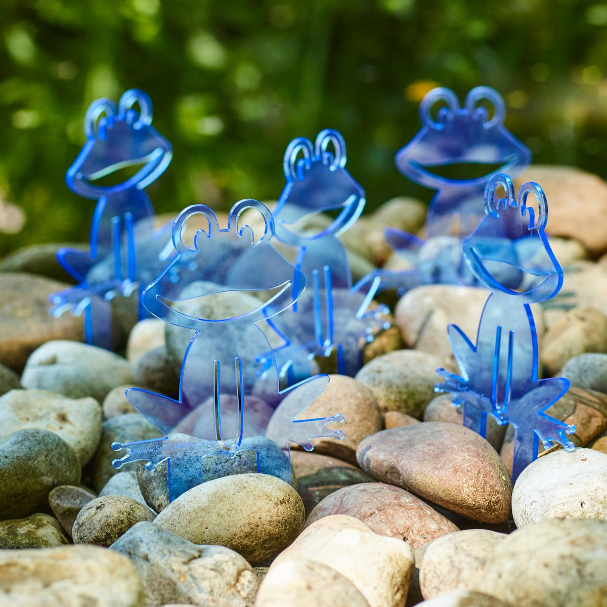 Garden Décor Ornament Stakes Set of 5 'Happy Frogs'