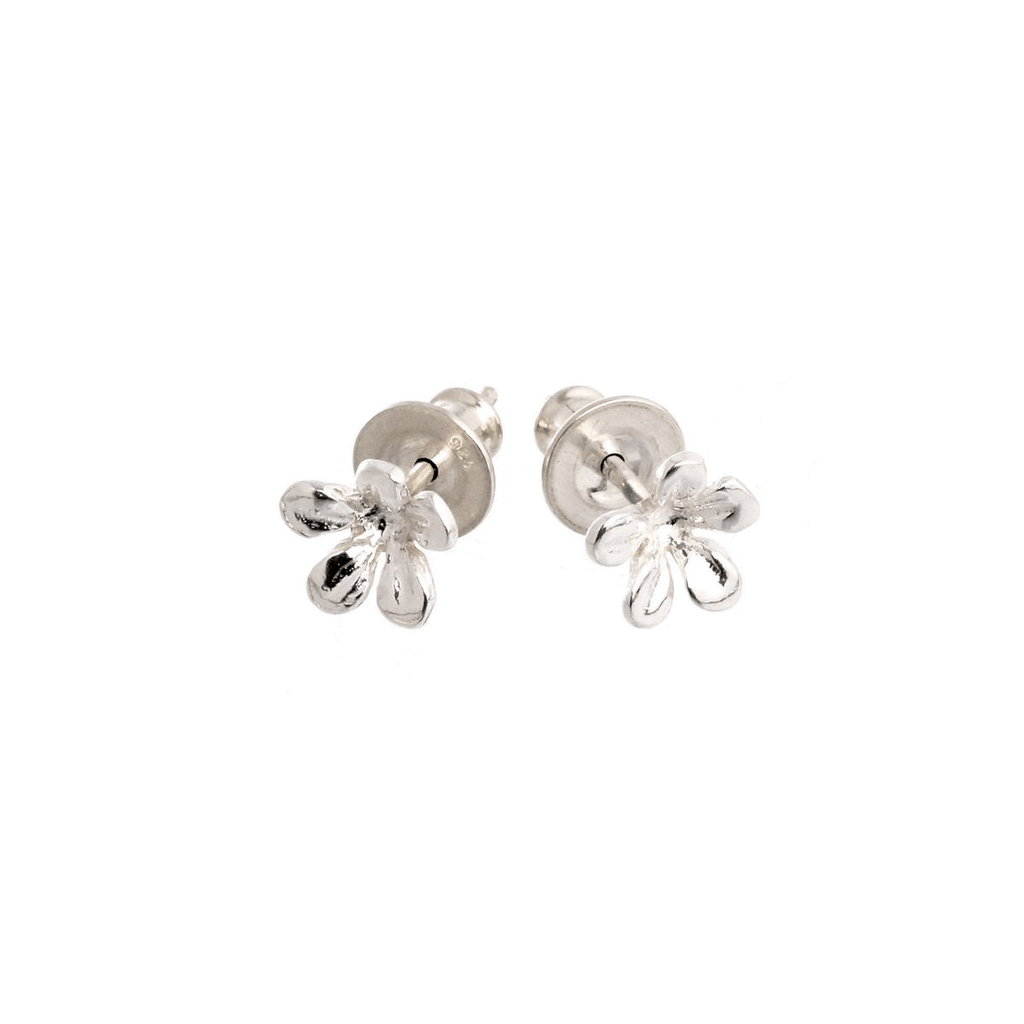 - Jasmine Flower Silver Stud Earrings