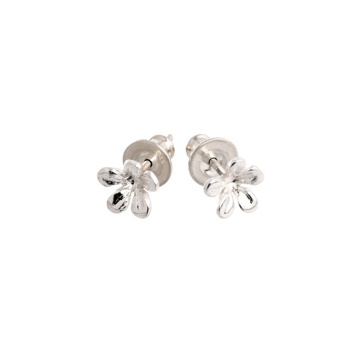 - Jasmine Flower Silver Stud Earrings