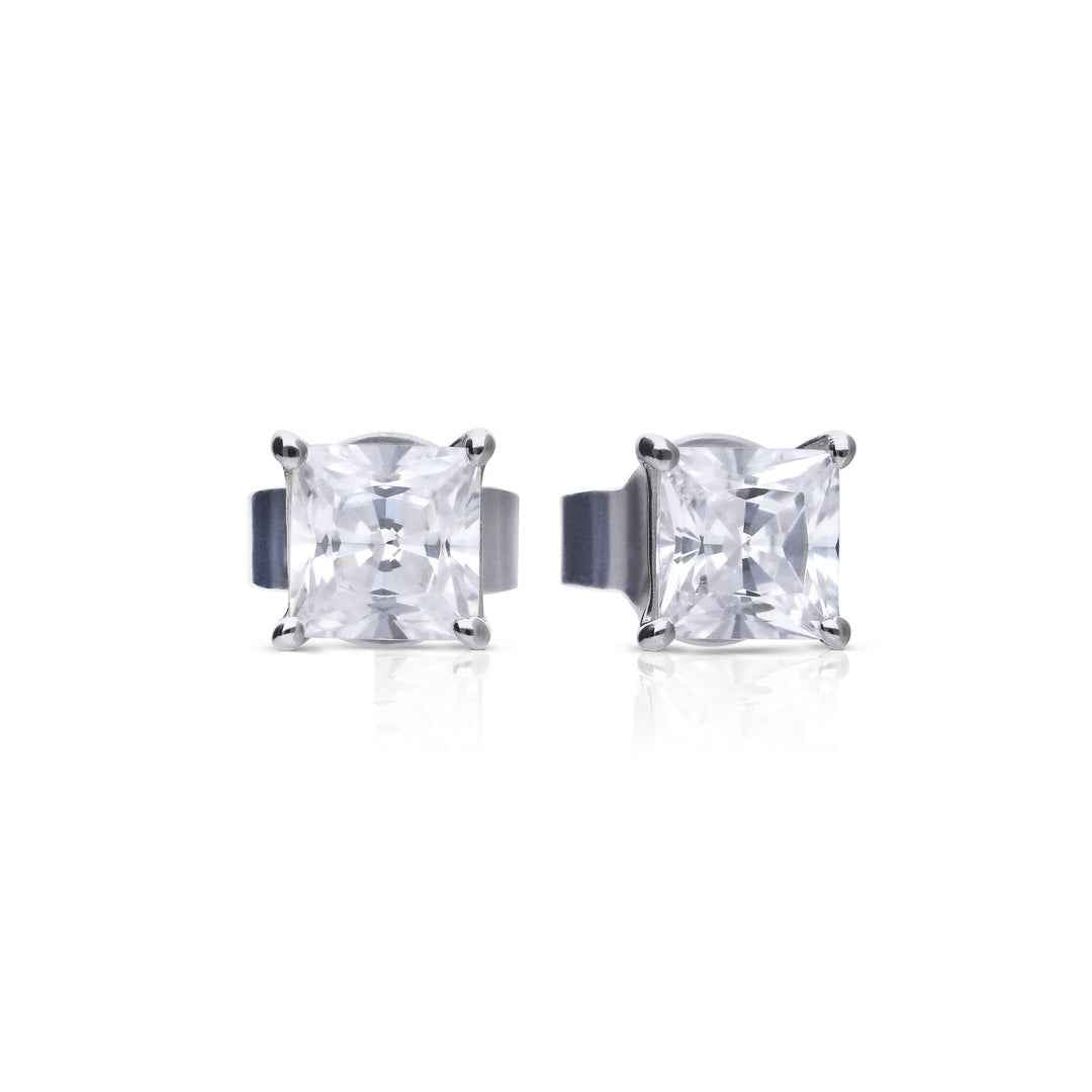 Diamonfire Princess Cut Zirconia Stud Earrings