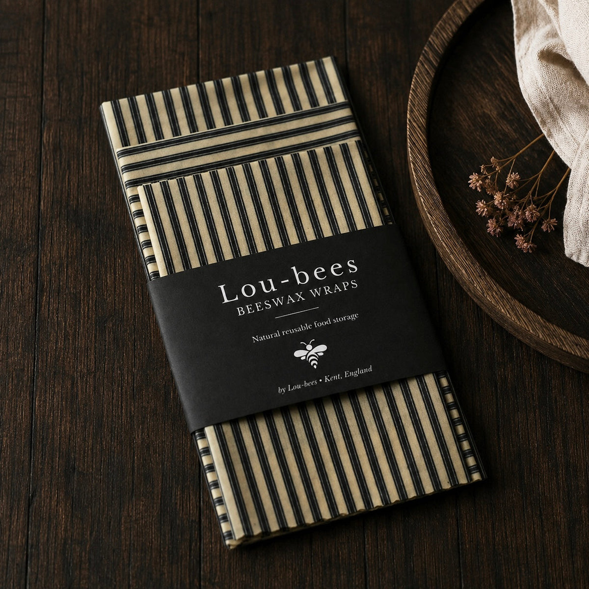 French Market Striped Beeswax Wrap Set