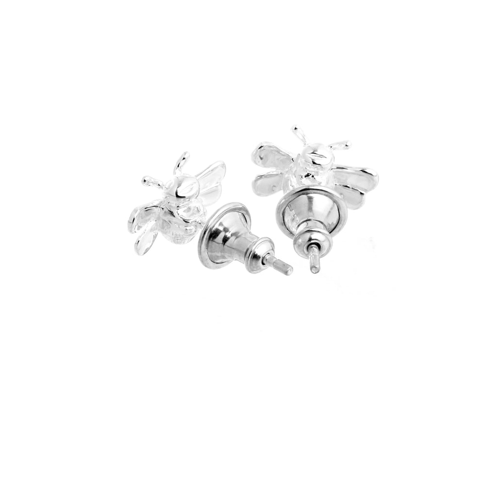 - Bumble Bee Silver Stud Earrings