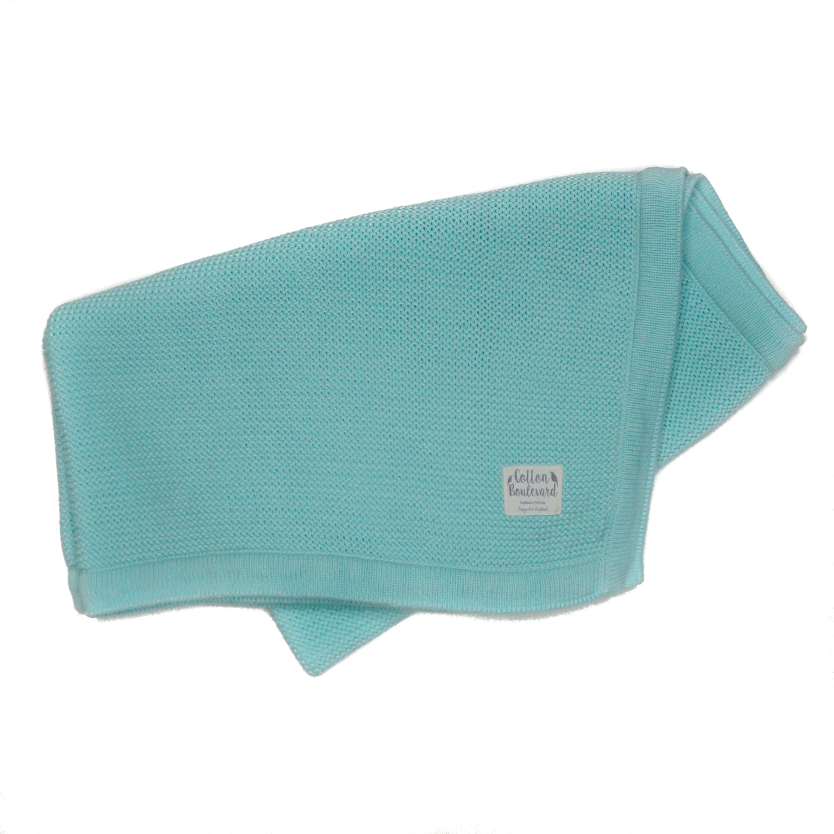 Aqua Organic Cotton Knitted Blanket – 100 X 80cm