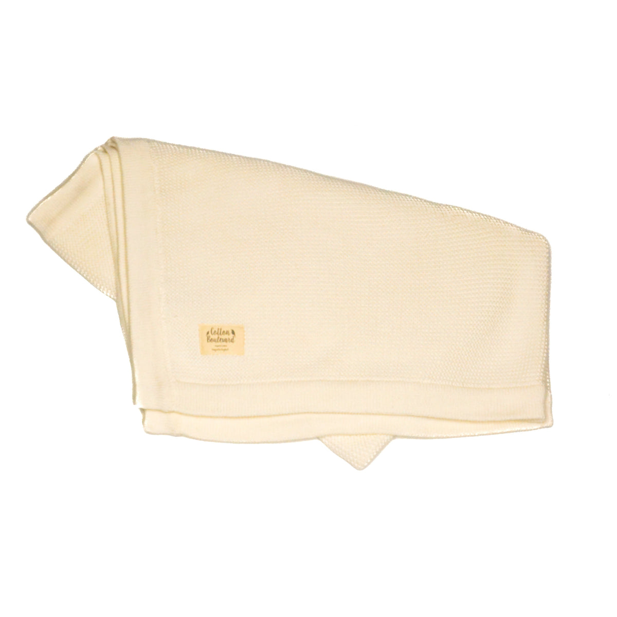 White Organic Cotton Knitted Baby Blanket – 100 X 80cm