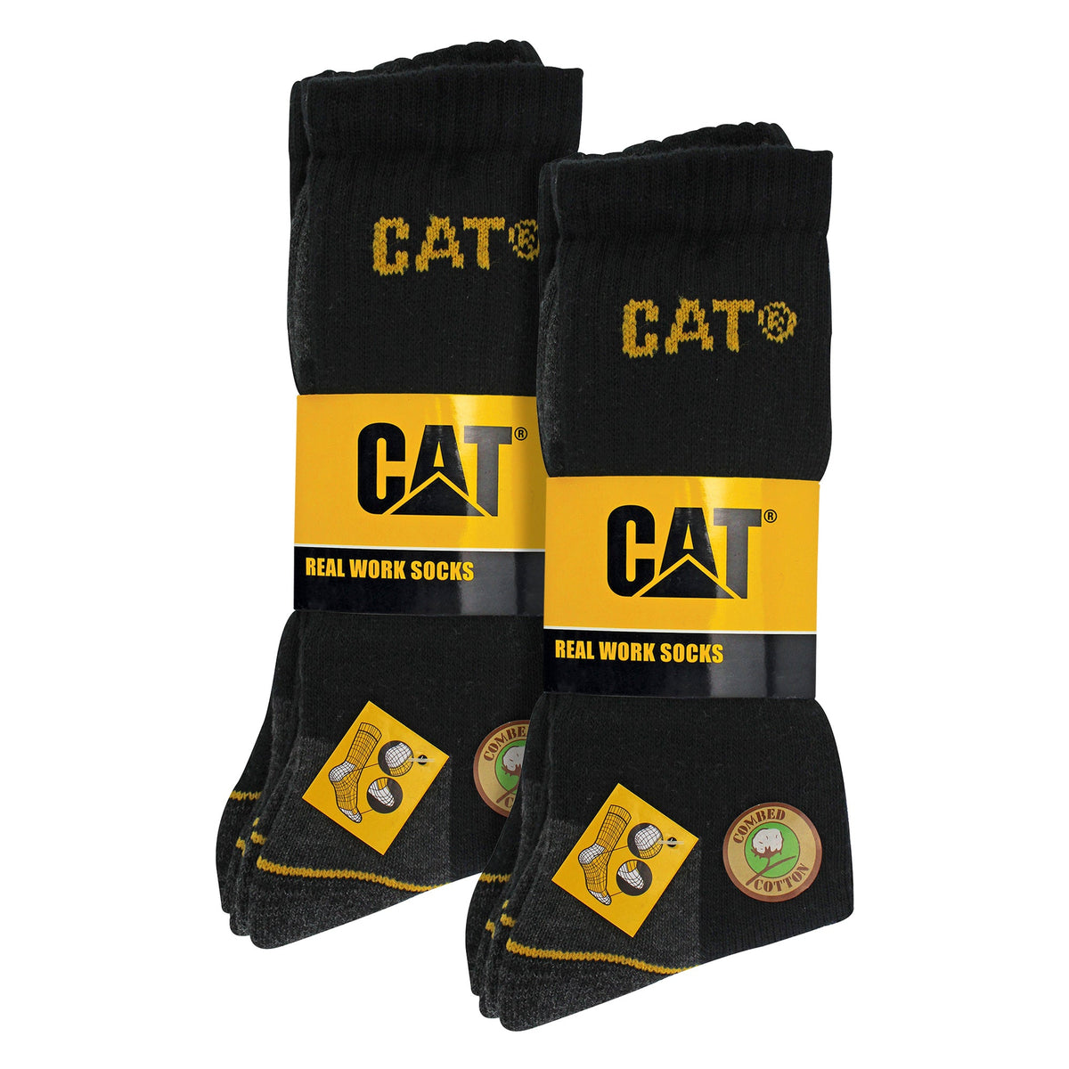 6 Pack Unisex Heavy Duty Work Socks for Steel Toe Boots