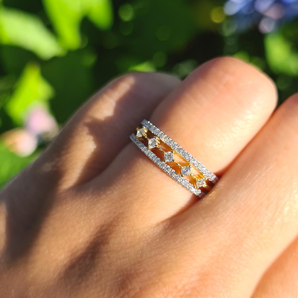 Celeste Stacking Ring Set (Silver & Gold)