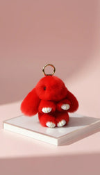 Plush Fluffy Bunny Rabbit Key Ring & Bag Charm