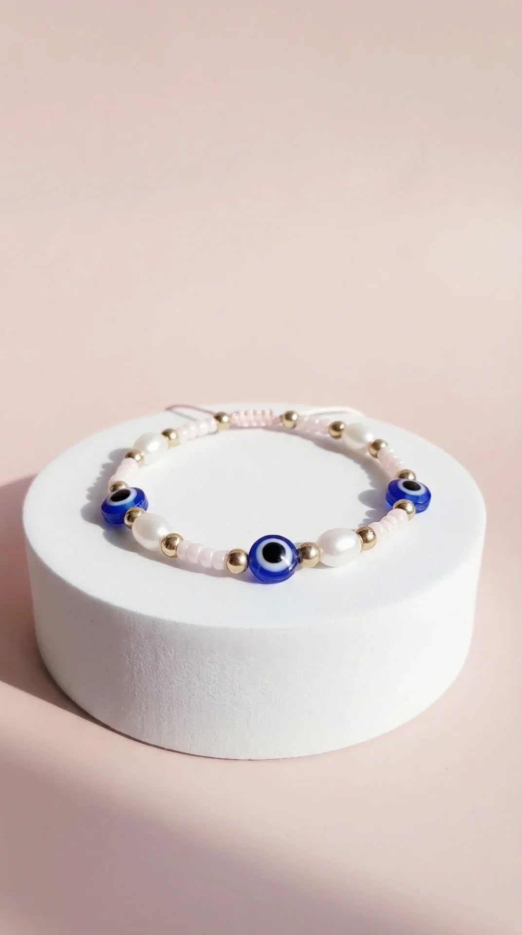 Evil Eye Beaded Pull Tie Anklet