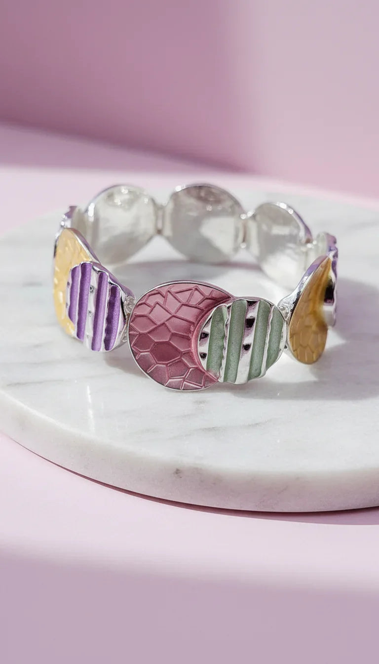 Abstract Circle Link Stretchy Bracelet