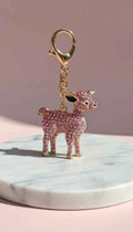 Pink Crystal Calf Key Ring & Bag Charm