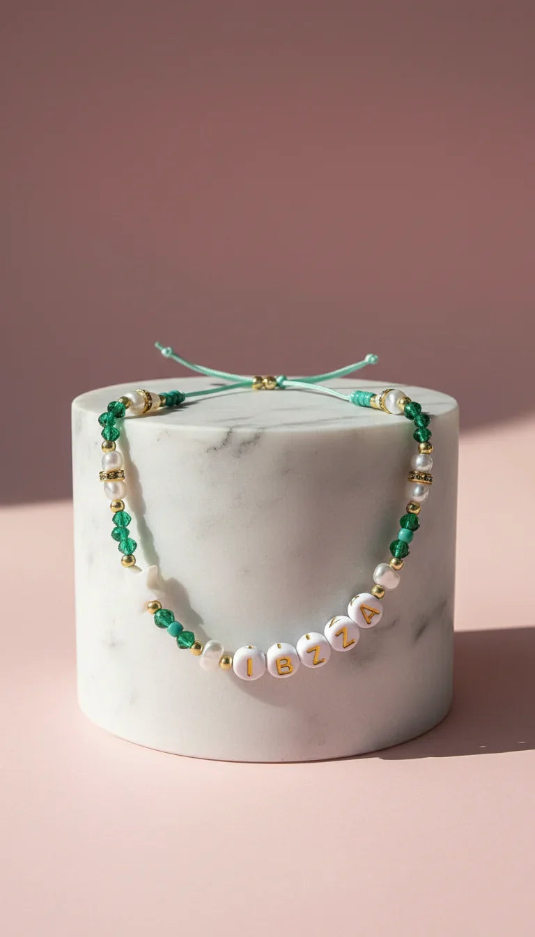 Ibiza Beaded Shell Pull Tie Anklet